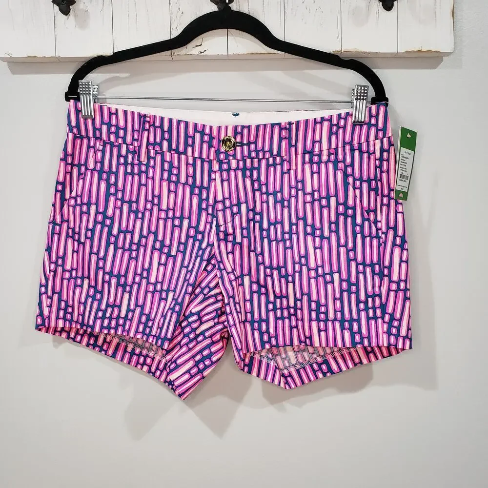 Lilly Pulitzer Callahan Shorts Size 4 NWT Pink Blue Print 5